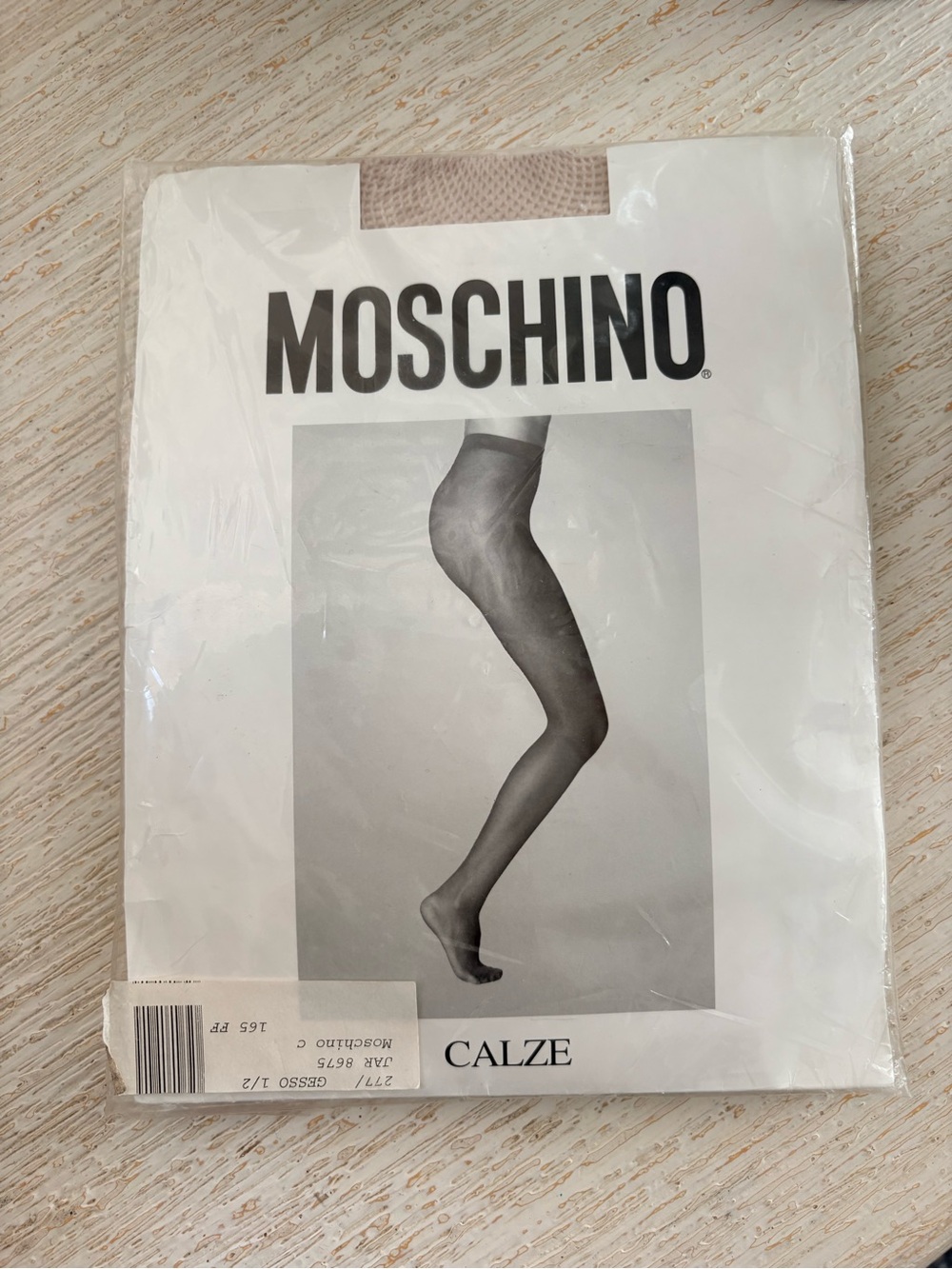 NWT MOSCHINO Gray Lace Top Fishnet Thigh Highs Size XS/S - Picture 3 of 11